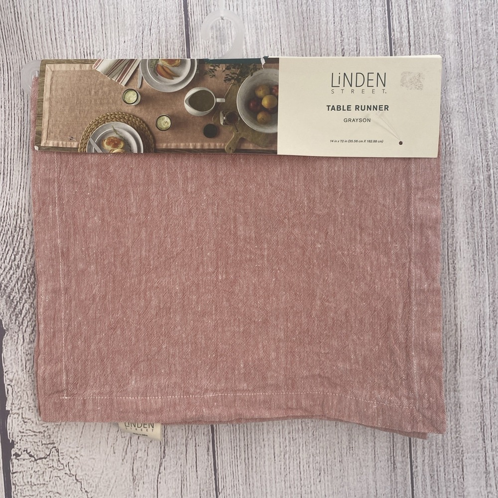 Linden Street Table Runner 14x72 Blush Pink Linen Spring Easter Baby Shower